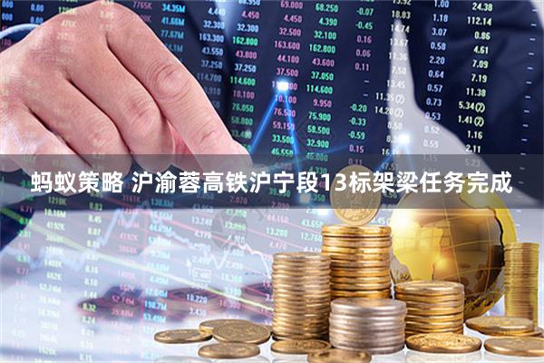 蚂蚁策略 沪渝蓉高铁沪宁段13标架梁任务完成